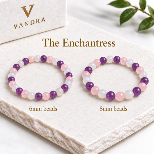 The Enchantress — Rose Quartz, Amethyst & Moonstone Bracelet